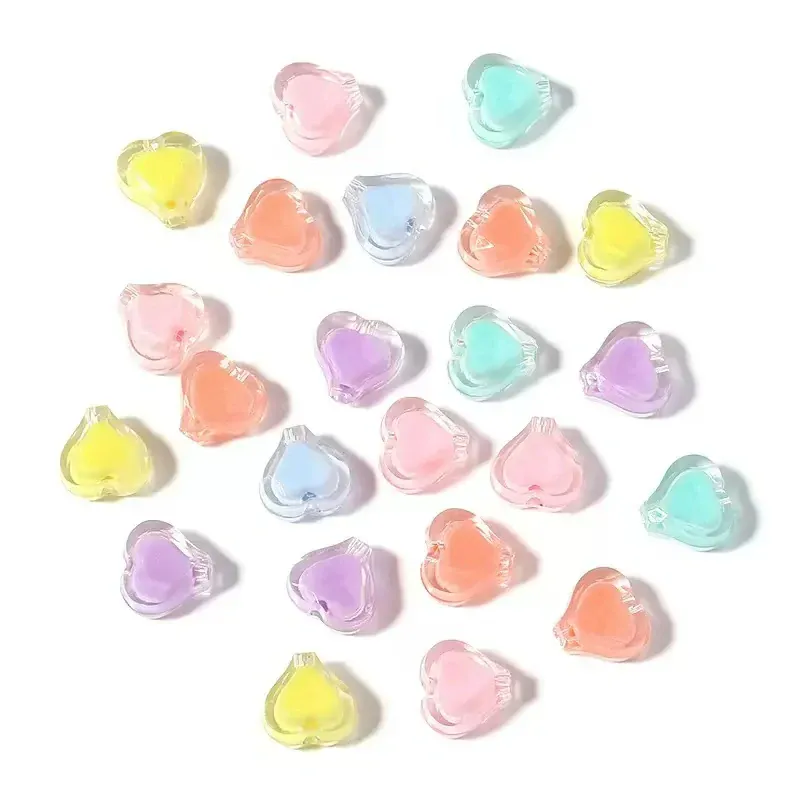Clear Acrylic Heart Beads[50pcs] - Image 16