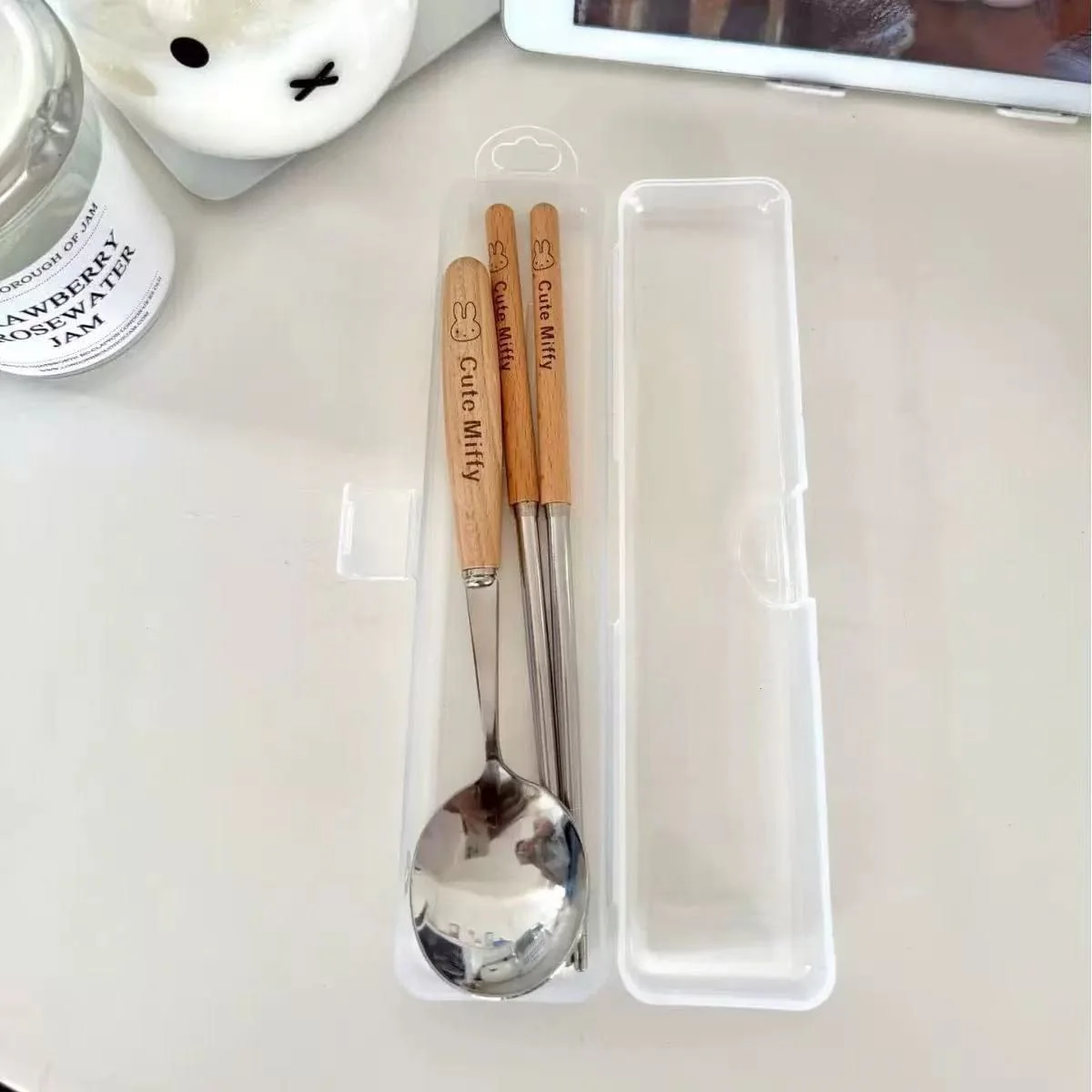 Miffy Kitty Stainless Steel Spoon+Chopsticks Set - Image 4